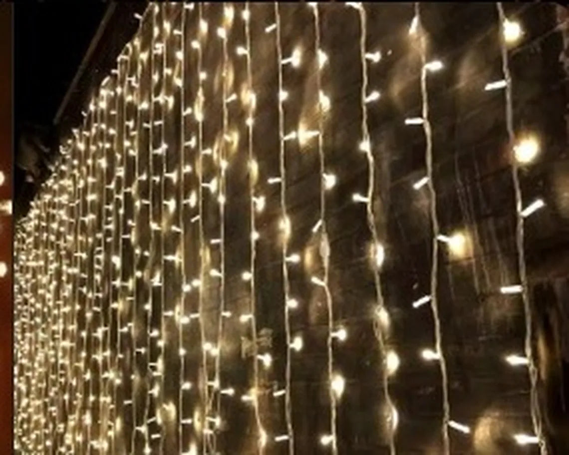 Cortina de luces LED luz cálida