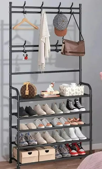 Perchero organizador ORDENIX con zapatera de 5 niveles