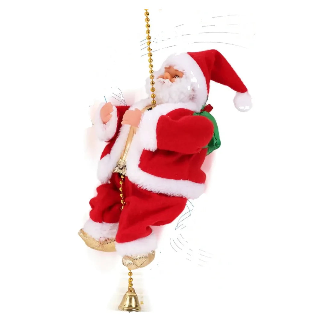 Papá Noel musical que sube y baja por la cuerda SANTIX